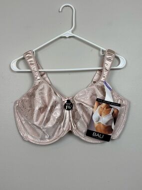 Bali Bra 42DD Rosewood Satin Tracings Minimizer Underwire Full Support